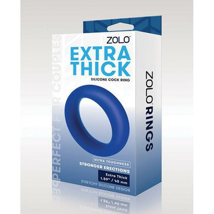 Zolo Ultra Thick Silicone Cock Ring - Model XTCR-40 - Male - Enhances Pleasure - Blue