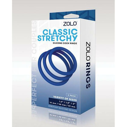 Zolo Stretchy Silicone Cock Rings - Blue: The Ultimate Pleasure Enhancers for Men