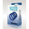 Zolo Extra Thick Silicone Cock Rings - Blue Pack Of 3 - Adult Naughty Store