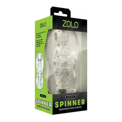 ZOLO Gripz Spinner Stroker - Clear: The Ultimate Clear Textured Sleeve for Intense Stimulation and Visual Pleasure