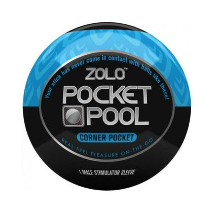 Zolo Pocket Pool Corner Pocket Blue Male Stimulator Sleeve - Intense Pleasure On-The-Go