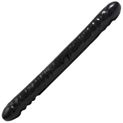 18 Inch Veined Double Header Dong - Model DH-18B - Unisex - Dual Pleasure - Black