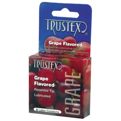 Trustex Flavored Condoms Grape 3 Pack - A Deliciously Sensational Pleasure Experience for Couples