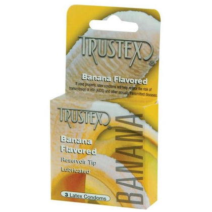 Trustex Flavored Condoms - Banana Flavored Latex Condoms (3 Pack) - Enhance Intimacy with Deliciously Sweet Protection