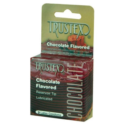 Trustex Flavored Latex Condoms Chocolate 3 Pack - Enhance Intimacy with Delectable Chocolate Flavor - FDA Approved and Sugar Free