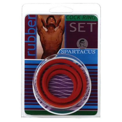Spartacus Rubber Cock Ring Set - Enhance Erection and Prolong Ejaculation - 3 Rings, Blue - For Men - Intensify Pleasure