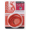 Spartacus Rubber Cock Ring Set - Enhancers for Firm Erections and Prolonged Pleasure (Red)