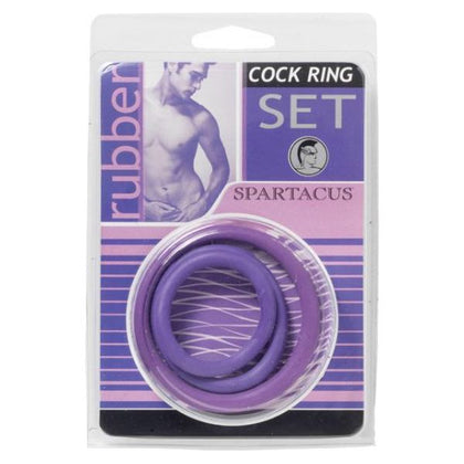 Spartacus Silicone Cock Ring Set - Model XR-123 - Male - Enhances Erection and Prolongs Ejaculation - Purple