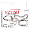 Fetish Fantasy Metal Leg Cuffs - Premium Steel Bondage Restraints for Sensual Pleasure - Model LCK-500 - Unisex - Ankles - Silver - Adult Naughty Store