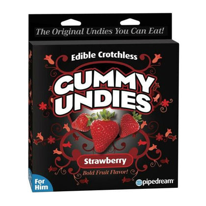 Sweet Pleasures Edible Male Gummy Undies - Strawberry Flavor, Intimate Lingerie for Couples, Model: SP-001, Men's Edible Candy Underwear, Deliciously Scented, Oral Pleasure, Red
