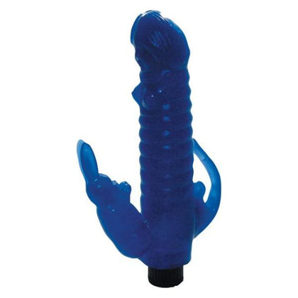 Introducing the Sensa Pleasure Ribbed Bunny Vibrator with Anal Tickler - Model SBV-750X: The Ultimate Dual Stimulation Experience for Her in Luxurious Blue