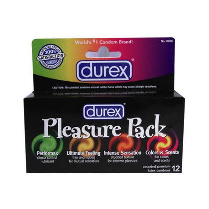 Durex Pleasure Pack Latex Condoms 12 Pack - Enhance Your Intimate Adventures with the Durex Pleasure Variety Collection for Ultimate Sensual Delight in Vibrant Colors