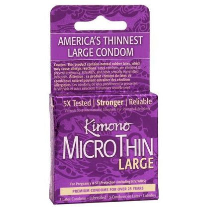 Kimono Micro Thin Large Condoms (3 Pack) - Adult Naughty Store