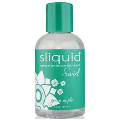 Sliquid Swirl Green Apple Tart Water-Based Lubricant 4.2oz - Vegan-Friendly, Glycerin and Paraben-Free, Condom-Safe, Latex-Safe - Adult Naughty Store