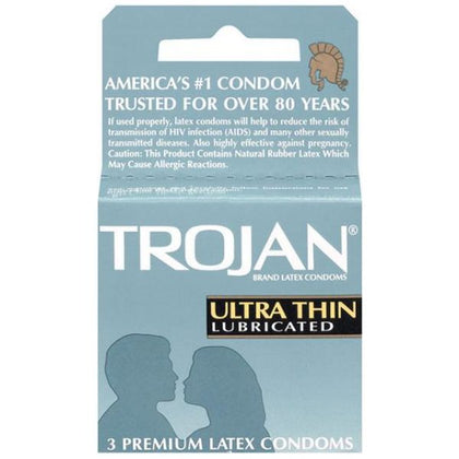 Trojan Sensitive Ultra Thin Lubricated Condoms - 3 Pack | Premium Latex, Intimate Pleasure for Both Genders, Enhanced Sensation, Clear