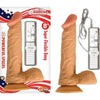 All American Whopper 8 inches Vibrating Dong with Suction Cup - Realistic Balls - Beige - Model AW-8VC - Adult Naughty Store