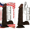 All American Whopper 8 inches Vibrating Dildo with Suction Cup, Realistic Veins and Balls, Brown - Adult Naughty Store