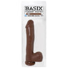 Basix Rubber Works 10-Inch Dong Suction Cup Brown - BRW-10 Realistic PVC Dildo with Balls - Unisex Anal and Vaginal Stimulation Toy - Adult Naughty Store