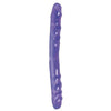 Basix Rubber Works 16 inches Double Dong Purple - Premium American-Made Dual Pleasure Silicone Dildo for All Genders - Adult Naughty Store