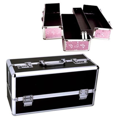 Lockable Vibe Case - Large Black Vibrator Storage Box for Secure and Discreet Pleasure