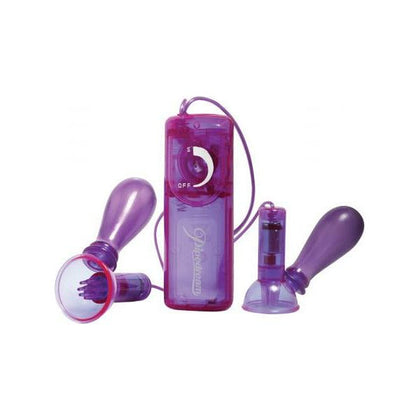 Fetish Fantasy Vibrating Nipple Pumps - Sensational Stimulation for Intense Pleasure - Model NP-500 - Unisex - Nipple Play - Purple - Adult Naughty Store