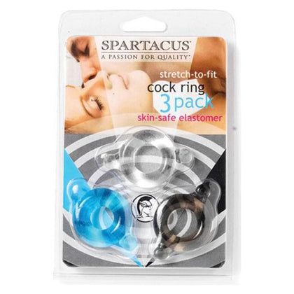 Erosa Elastomer Cock Ring - Model 3: Ultimate Pleasure for Men, Enhances Erection, Prolongs Ejaculation - Black, Blue, Clear