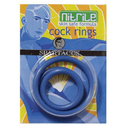 Introducing the Nitrile Cock Ring Set (Blue/3) - The Ultimate Pleasure Enhancer for Men