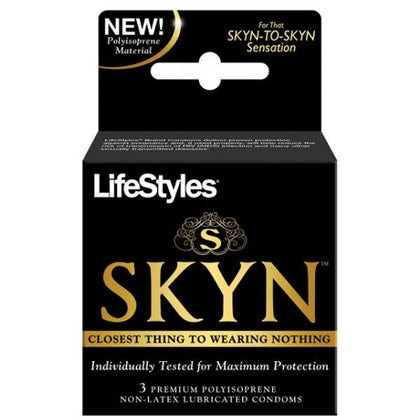 Lifestyles Skyn Non-Latex Condoms 3 Pack - Premium Polyisoprene Ultra-Smooth Lubricated Condoms for Enhanced Pleasure - Model SKYN-3 - Non-Latex, Long Lasting, Next Generation Sexual Protection - For All Genders - Ultimate Comfort and Sensation - Clear