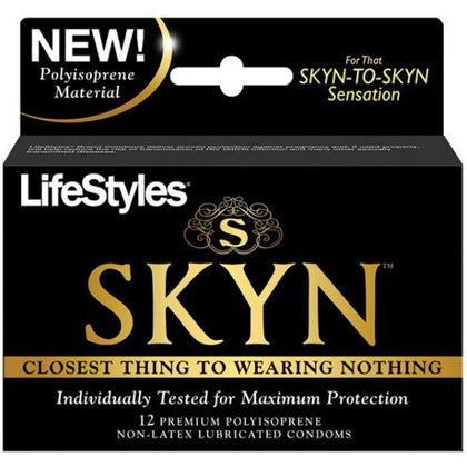 Lifestyles SKYN (12) Premium Non-Latex Polyisoprene Condoms - Next-Gen Pleasure for Men and Women - Ultra Smooth Lubricant - Pack of 12 - Natural Feel - Clear
