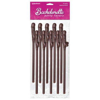 Bachelorette Party Favors Dicky Sipping Straws Brown 10pc.

Introducing the Naughty Novelties Dicky Sipping Straws - Model DS-10B: Brown, Unisex, Pleasure Enhancing Party Accessories