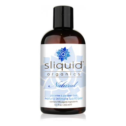 Sliquid Organics Natural Lubricant 8.5oz - Vegan-Friendly, Glycerin and Paraben-Free Personal Lubricant for Sensible Women - Latex-Safe and Condom Friendly - Intimate Pleasure Enhancer for En - Adult Naughty Store