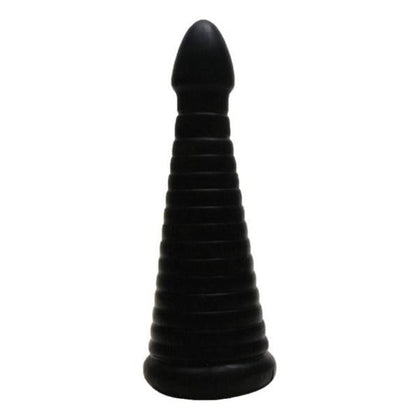 TitanMen Intimidator Black Ribbed Anal Plug - Model TMIP-11B - Unisex Pleasure Toy