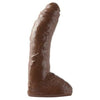 Basix Rubber 10 inches Fat Boy Brown Dildo - Premium American-Made Phthalate-Free and Latex-Free Sex Toy for Men - Model BR10FB - Designed for Intense Pleasure and Realistic Sensations - Brow - Adult Naughty Store