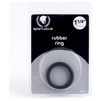 Spartacus Rubber Cock Ring 1.25in. (Black) - Enhance Pleasure and Performance with the Spartacus Alpha Model AR1.25 Black Rubber Cock Ring for Men