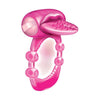 Xtreme Vibes - Nubbie Tongue Magenta Pink Vibrating Cock Ring - Adult Naughty Store