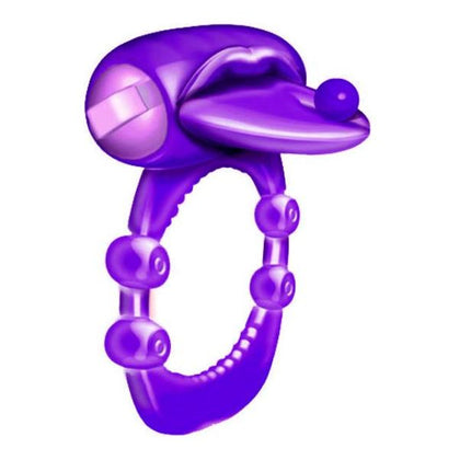 Xtreme Vibes Silicone Pierced Tongue Purple Pleasure Ring - Model XVPTR-001 - Unisex - Enhanced Oral Stimulation - Deep Purple