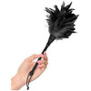 Frisky Feather Duster Black - Sensual Tickler for Couples, Fetish Fantasy Model FFD-001, Unisex, Full-Body Pleasure