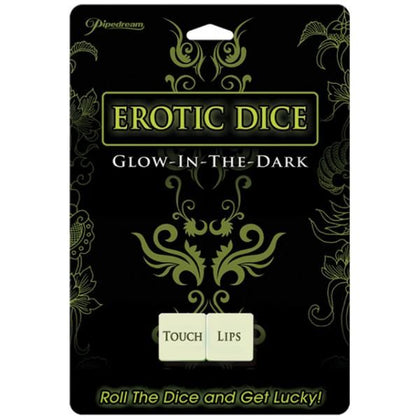 Glow Pleasure Erotic Dice - Glow-in-the-Dark Sensual Game for Couples - Model GPD-001 - Unisex - Explore Kisses, Licks, Teases, and More - Lips, Nipples, Body, Boobs, and Toes - Vibrant Green