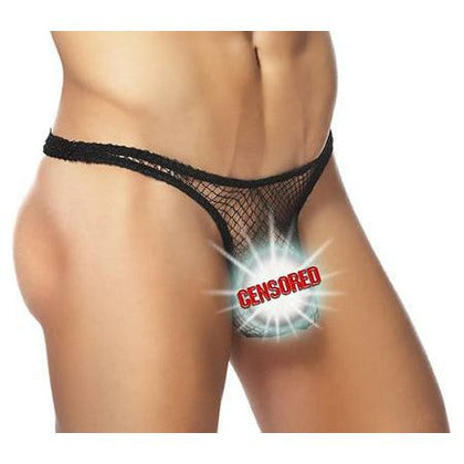 Male Power Stretch Net Bong Thong (Black/S/M) - Sensational Men's Intimate Apparel for Exquisite Comfort and Style - Adult Naughty Store