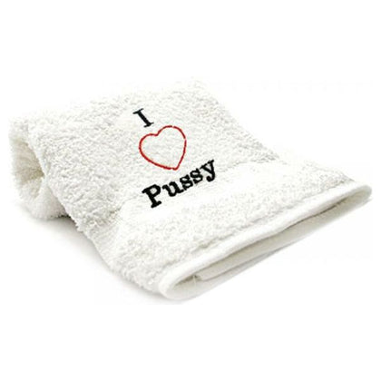 Towels With Attitude - I Heart Pussy

Introducing the Luxurious and Playful 
