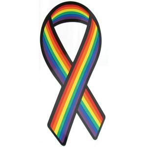 Gaysentials Rainbow Pride Ribbon Magnet - Vibrant LGBTQ+ Support for Fridge, Car, and More!