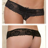 Rene Rofe Crotchless Lace Boyshorts - Black, M-L - Seductive Intimate Apparel for Women - Model RR-CLS-BS-BLK-ML - Adult Naughty Store