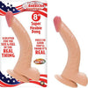 Real Skin All American Whoppers 8-Inch Flexible Curved Dong with Balls - Suction Cup Base - Phthalates Free - Pleasure for All Genders - Flesh - Adult Naughty Store