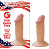 All American Mini Whopper 4 inches Realistic Skin-Flex Dong with Suction Cup Base - Beige - Adult Naughty Store