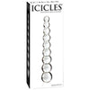 Icicles No 2 Glass Anal Beads - Luxurious Hand Blown Glass Anal Pleasure Toy for Men and Women - Clear