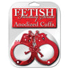 Fetish Fantasy Anodized Metal Cuffs - Beginner-Friendly Restraints for Sensual Pleasure - Model XYZ123 - Unisex - Enhanced Bedroom Play - Red - Adult Naughty Store