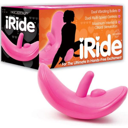 Doc Johnson iRide Clit Stimulating Vibrator - Model XR-5000 - Pink - Hands-Free Pleasure System for Dual Erogenous Stimulation - Adult Naughty Store