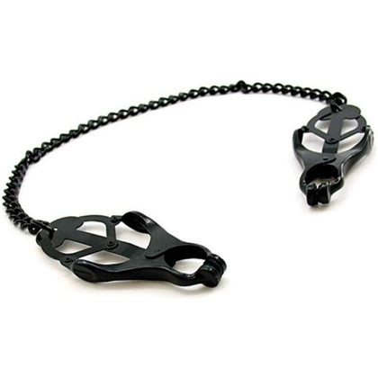 Heart2Heart Jaws Nipple Clamps with Chain - Model H2H-NCJW-BLK - Unleash Pleasure and Pain - Black