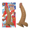 All American Whopper 8-Inch Realistic Curved Dong with Balls - Waterproof PVC Dildo for Intense Pleasure - Model AW-8 - Suitable for All Genders - Perfect for Deep Stimulation - Lifelike Skin Texture - Beige