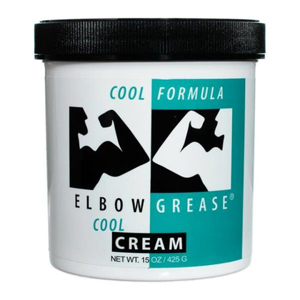 Elbow Grease Cool Cream Jar 15oz - Sensational Menthol-Infused Pleasure Cream for Enhanced Stimulation - Model EGC15 - Unisex - Intensifies Pleasure for All Areas - Refreshing Cooling Sensation - Arctic Blue